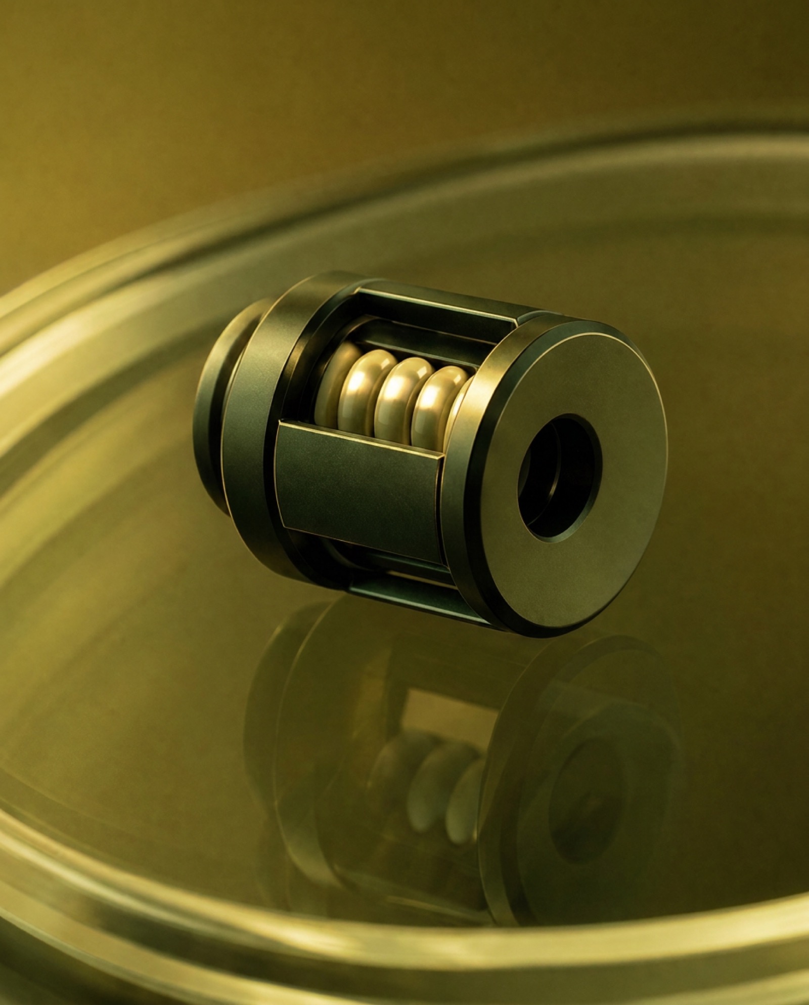 The Syn-R1 electrode resting in a glass dish